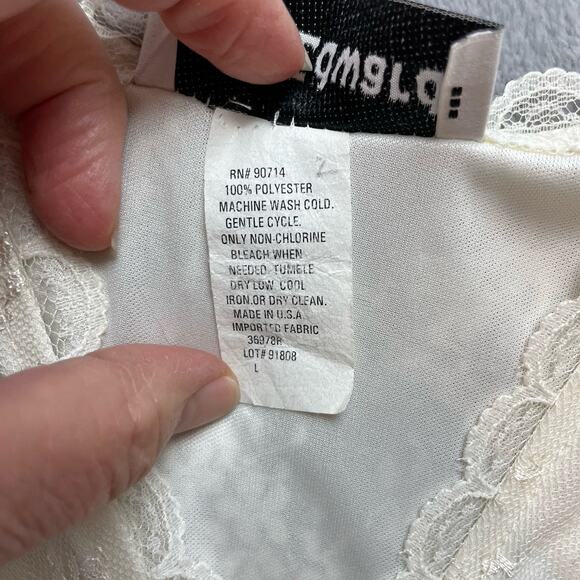 Vintage Y2K Babydoll Top Womens L Ivory Lace‎ Boho Hippie 90s Fairy Festival - Picture 4 of 8